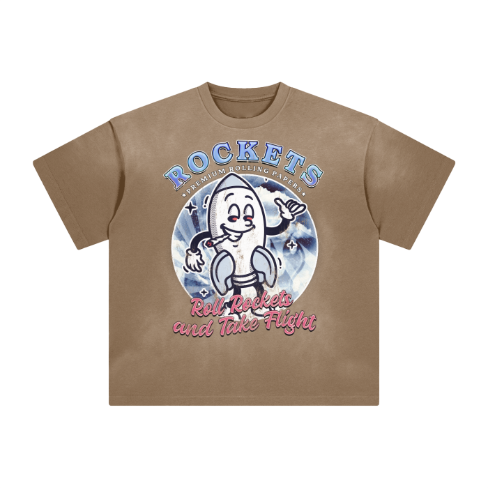 Rockets Premium Rolling Papers Acid Wash Shirt