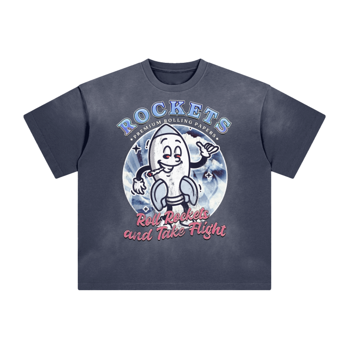 Rockets Premium Rolling Papers Acid Wash Shirt